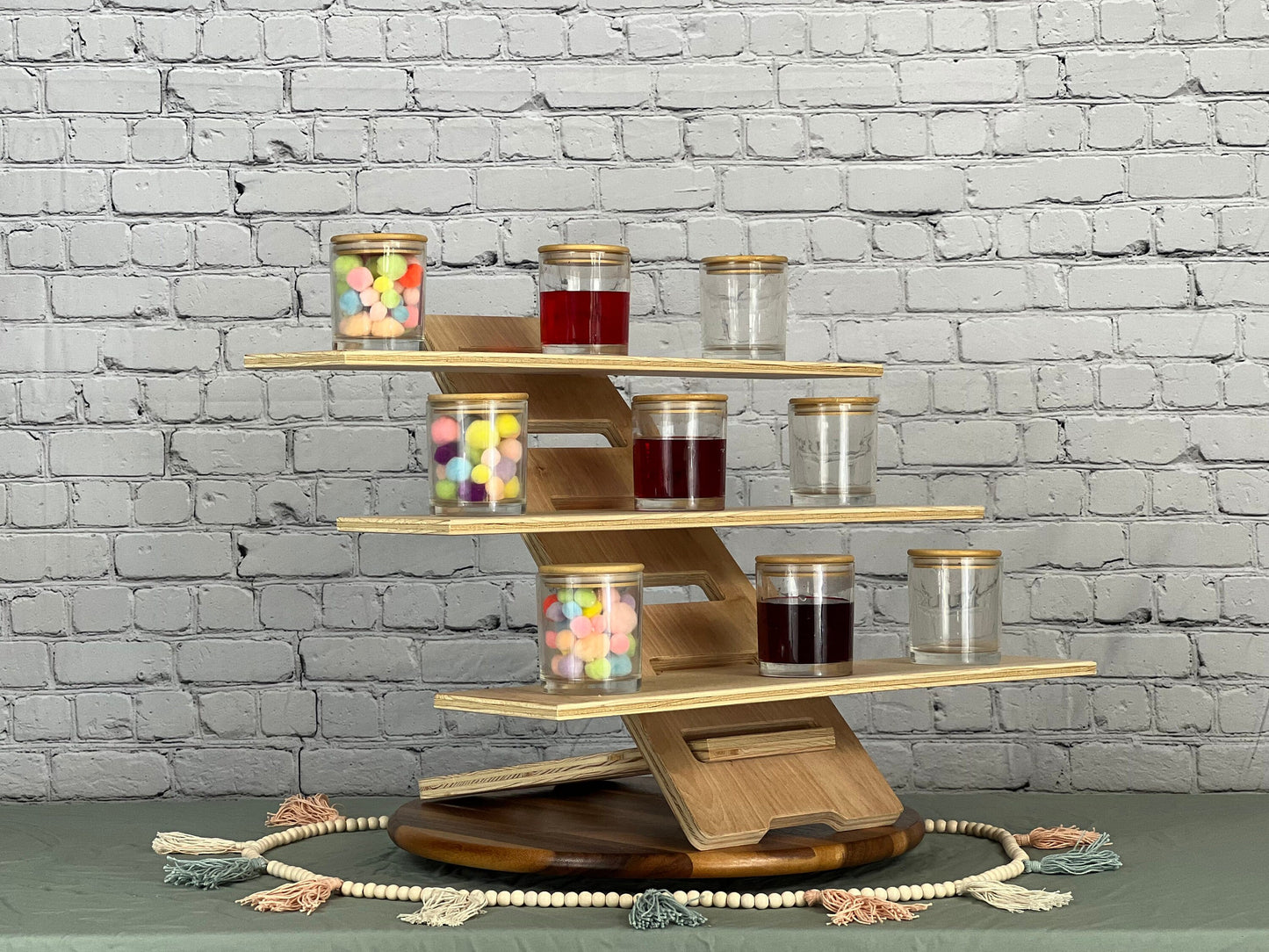 Vendor display Shelves- Quick setup, 3 Tier 24" Shelves Craft Show, Market Fair, Vendor Display - Collapsible, Plywood - The Scarlet 3x6