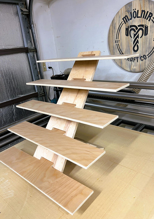 Display Shelves - Quick setup - 5 Tier 30" Shelf Display - Craft Show, Market Fair, Vendor Display - Collapsible, Plywood, The Kelsie 5x6
